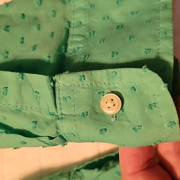 Talbots aqua color shirt. - Picture 3 of 4